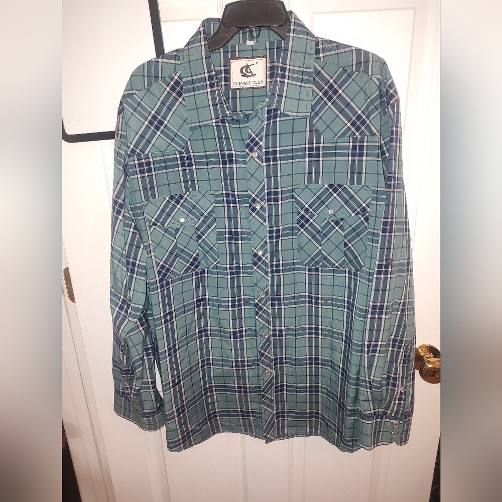 Green Plaid Men's Shirt